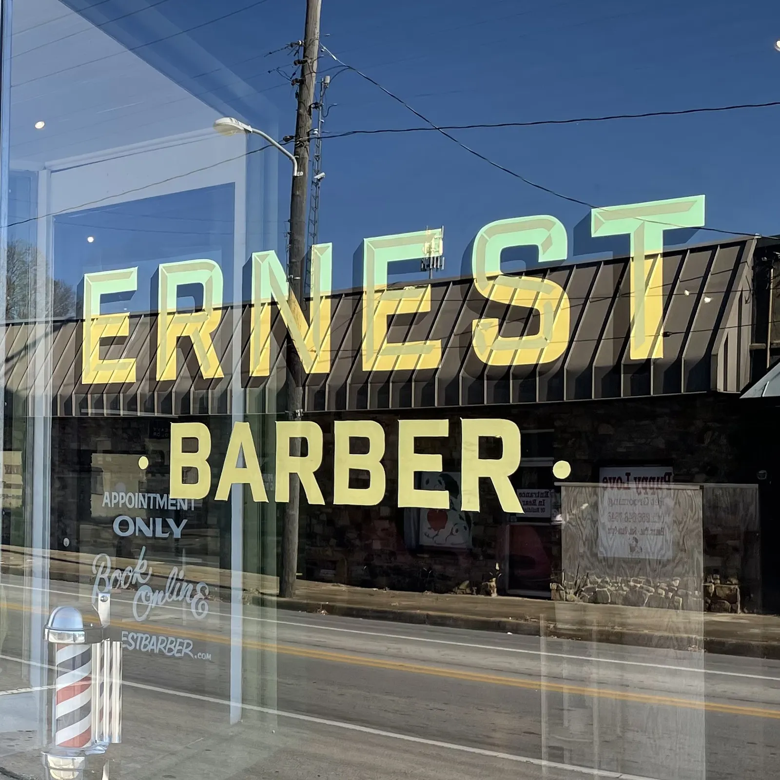 gilded window sign reverse on glass - Florence Alabama - Seven Points