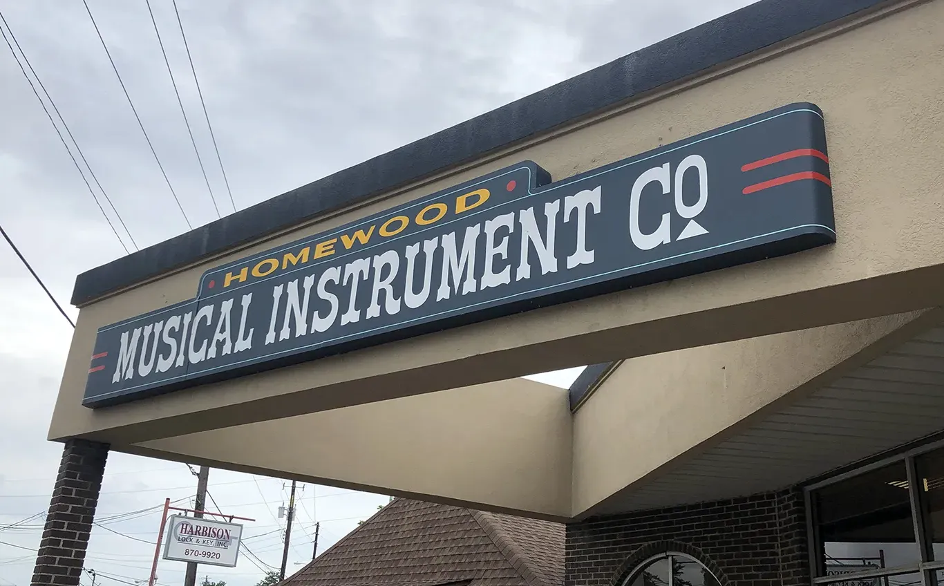 panel sign - bullnose panels - custom lettering - hand painted - Homewood Alabama